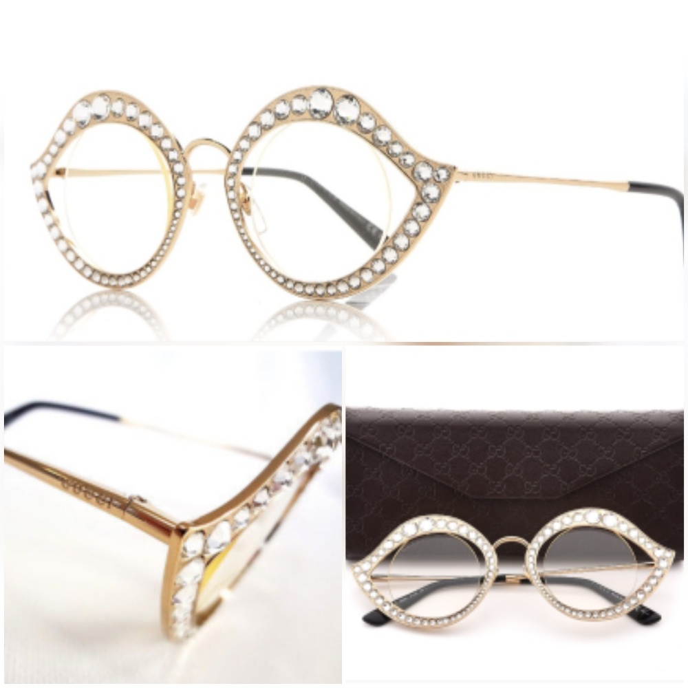 🍒NIB🍒 GUCCI RUNWAY SUNGLASSES SWAROVSKI CRYSTAL - Picture 6 of 8